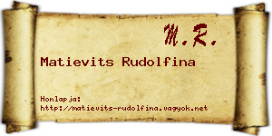 Matievits Rudolfina névjegykártya